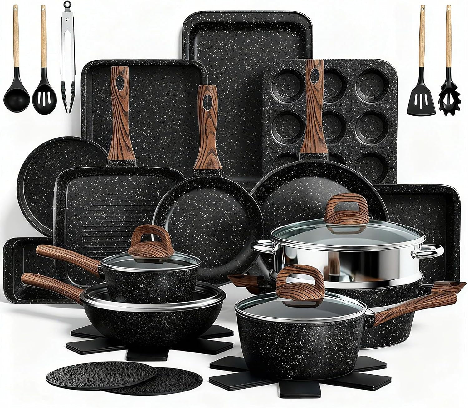 pots-and-pans-set-non-stick-31-piece-kitchen-induction-cookware-bakeware-set-nonstick-kitchen-cooking-pans-set-with-frying-pans-set-grill-pan-saucepan-baking-sheet-utensils-pfoa-free