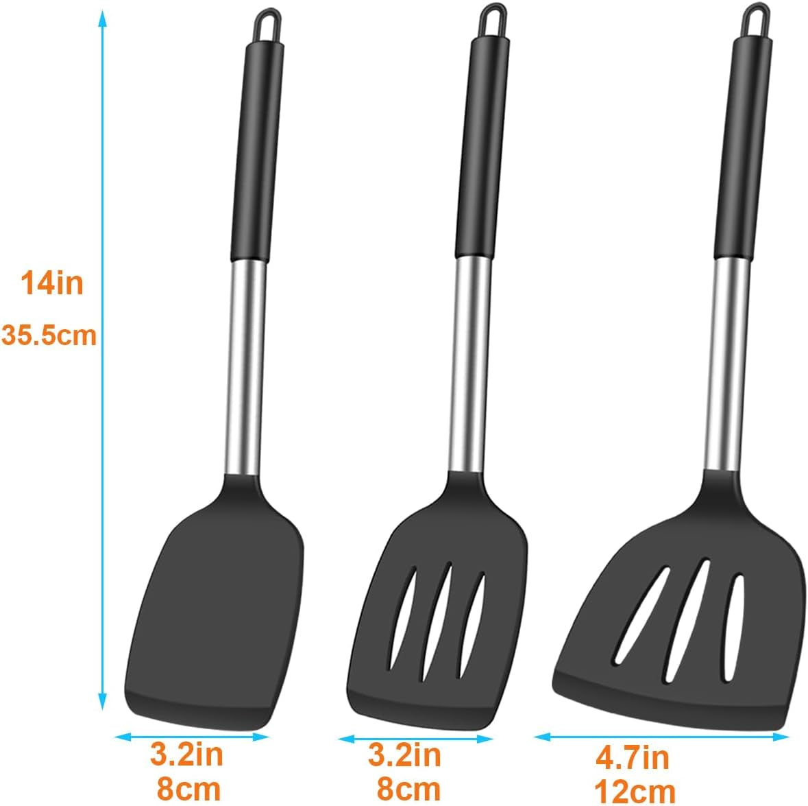 3pcs-silicone-spatula-set-heat-resistant-spatulas-for-nonstick-cookware-fish-turner-plastic-spatulas-rubber-wok-spatula-long-large-spatula-silicone-cooking-use-kitchen-utensils-set
