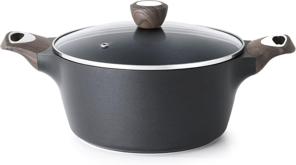 Nonstick Stock Pot with Lid, 2.6/4.5/6.6/8.5/11 QT Soup Pot Casserole Pot, Healthy Pasta Pot, Large Deep Cooking Pot, Big Sauce Pot Stew Pot, Induction Compatible, PFOA PFOS APEO Free, Black1