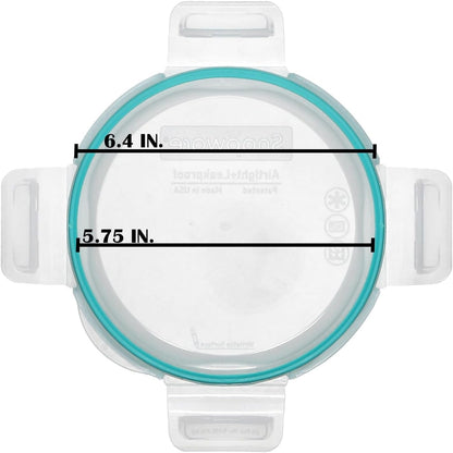 7201R-PC (4-Cup) Clear Lid with Teal Gasket (2-Pack) - Made in USA | Bpa-Free Construction | Freezer Safe | Top-Rack Dishwasher Safe | Reusable Design | Snap-Lock | Airtight Configuration6