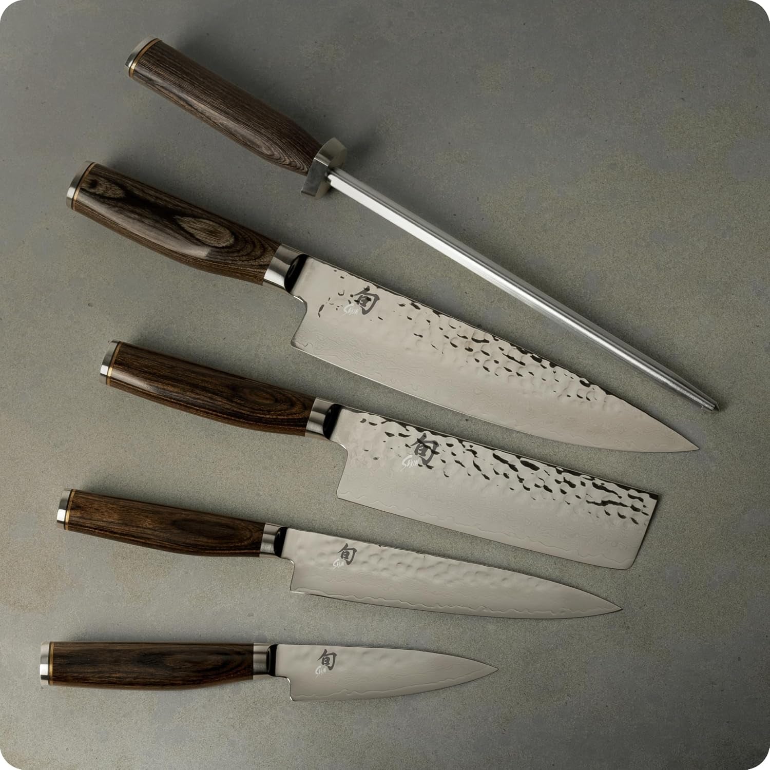 shun-premier-6-piece-block-set-includes-8-chef-4-paring-5-5-nakiri-6-5-utility-knives-honing-steel-8-slot-angled-knife-block-pakkawood-handle