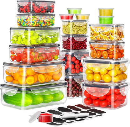 40 PCS Food Storage Containers with Lids Airtight (20 Containers & 20 Lids), Plastic Storage Meal Prep Container-Stackable 100% Leakproof & Microwave Organization and Storage Sets, Lunch Containers1