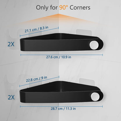Plastic Shower Caddy Corner (For 90° Only), 4 Pack, Black2