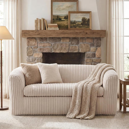 55" Boneless Mini Couch, Bean Bag Sofa for Bedroom, Beige1