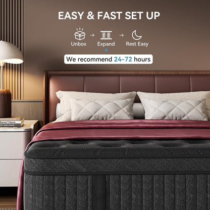 Queen Mattress 12 Inch, Hybrid Spring Mattress, Medium Firm3