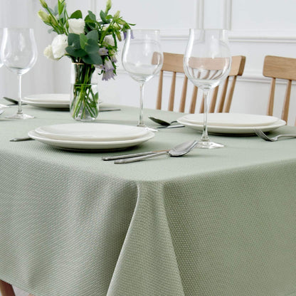 Rectangle Textured Tablecloth Waterproof Spillproof Wrinkle Free Table Cloth, Kitchen Dining Tabletop Decoration, Fabric Table Cover for Outdoor and Indoor Use, 52 X 70 Inch, Sage Green2