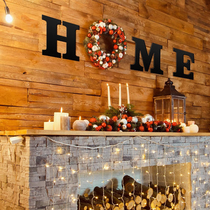 Wood Home Sign, 12 Inch Wooden Letters Home Wall Decor for DIY Seasonal Wreath Art Display, Rustic Farmhouse Art Decor for Living Room, Kitchen, Entryway, Housewarming Gift(Black)6
