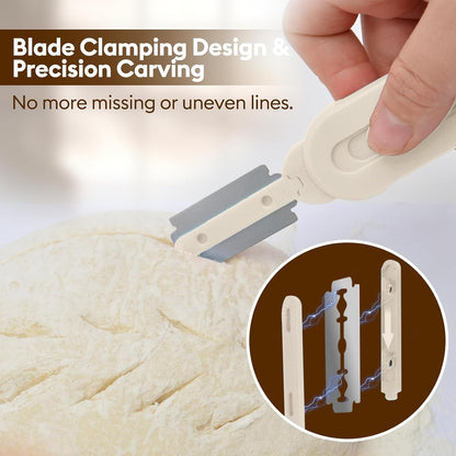 Bread Lame Dough Scoring Tool, Retractable Blade, Off-White3