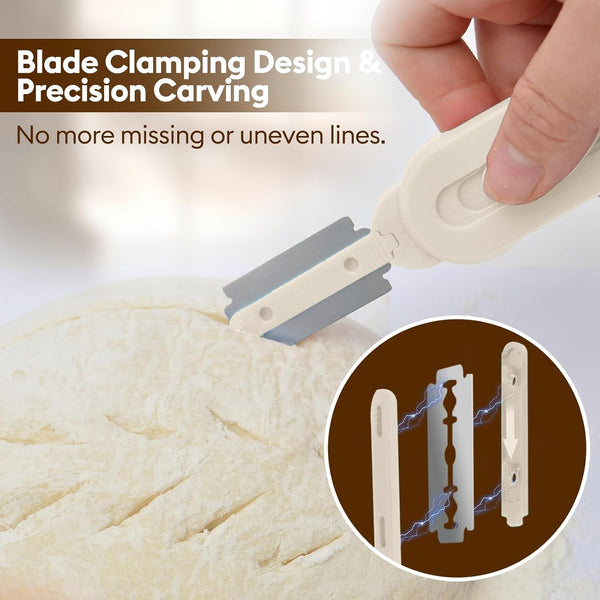 Bread Lame Dough Scoring Tool, Retractable Blade, Off-White3