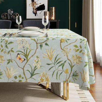 Rectangle Table Cloth,100% Waterproof Tablecloth Oil Proof Spill Proof Vinyl Table Cloth, Wipe Clean Plastic Table Cover for Dining, Camping, Indoor and Outdoor 52" X 70",Leaves8