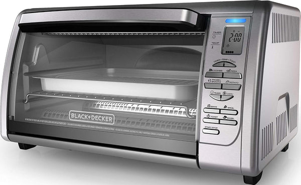 Black+Decker Countertop Convection Toaster Oven, 8 One-Touch Cooking Functions, Stainless Steel1
