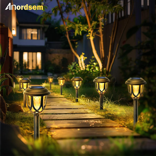 Solar Garden Light Outdoor：6 Pack LED Waterproof Pathway Lighting - Uniquely Designed Modern Durable Decorative Lights for Lawns Walkways Backyards - Gifts for Gardening Enthusiasts7