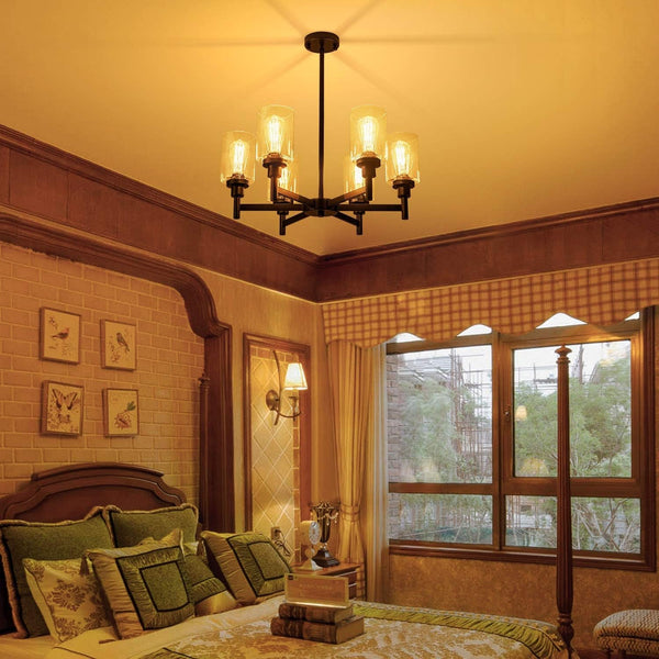 Black Farmhouse Chandeliers for Dining Room Light Fixtures over Table4