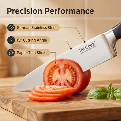 Kitchen Knife Set 15PC Knife Block Set W Built-In Sharpener4