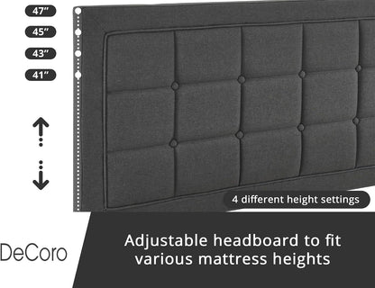 Mornington Upholstered Platform Bed Frame, Dark Gray, Full Size6