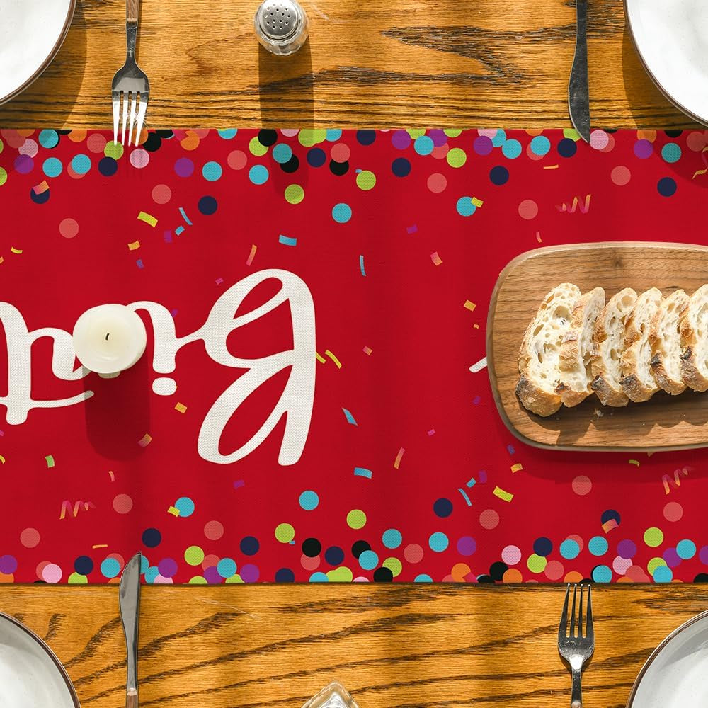 polka-dot-red-happy-birthday-table-runner-seasonal-christmas-winter-kitchen-dining-table-decoration-for-home-party-decor-13x72-inch