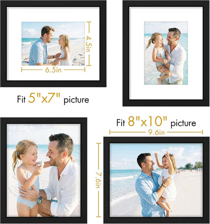 Solid Wood 8X10 Picture Frames Set of 4, Black9