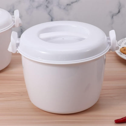 Food Grade Portable Microwave Rice Cooker with Rice Paddle White Medium2