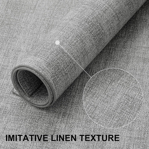 Faux Leather Heat Resistant Placemats 6 Packs, Waterproof Wipeable Dining PU Place Mats for Indoor & Outdoor, Easy to Clean, Light Grey6