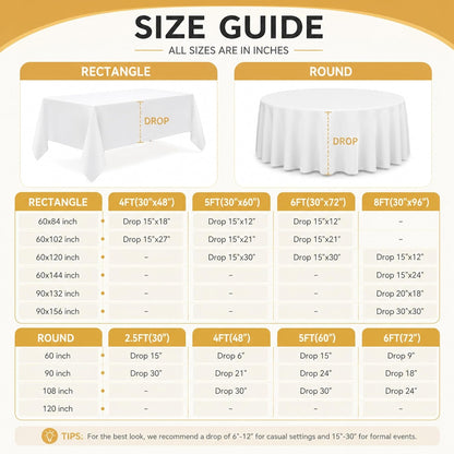 2-Pack 60X102 Inch White Table Cloths, Solid Stain and Wrinkle Resistant Oblong Tablecloth, Premium Plain Weave Polyester Fabric Rectangle Table Linen Covers for Hotel, Wedding5