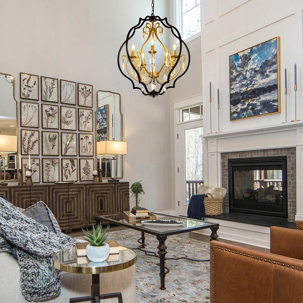 Black and Gold Chandeliers Vintage Orb Chandeliers for Dining Room6