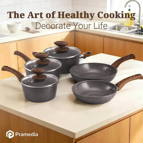 15-Piece Ceramic Nonstick Pots and Pans Set, Induction PFAS Free | Gray Kitchen Cookware Set, Stay-Cool Handles, PFAS & PFOA Free, Non-Toxic, Gas & Electric Stovetop, Easy Clean7