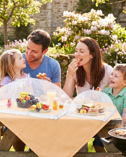 Food Covers for Outdoors- 2 Extra Large (40"X25") + 6 Large (17"X17") | Pop-Up Mesh Food Tents, Collapsible Reusable Bug-Proof Nets for Picnics, Bbqs & Camping, Stainless Steel Frame6