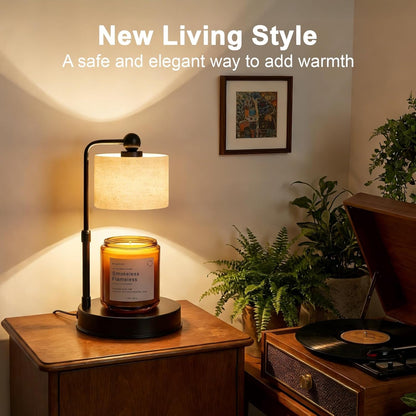 Candle Warmer Lamp with Timer, Best House Warming Gift, Height Adjustable & Dimmable Electric Candle Warmer Lamp, Includes 2 Bulbs, Birthday Gift for Women, Mom, Housewarming - Flaxen5
