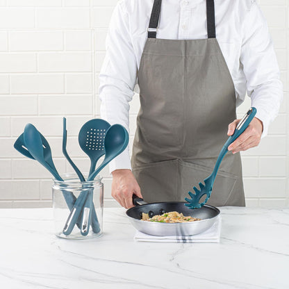 Silicone Utensil Set Pack of 1 Non-Slip Handle 6-Piece Kitchen Tool Set, Heat-Resistant Dishwasher-Friendly Cooking Accessories, Durable Teal Cooking Utensils5