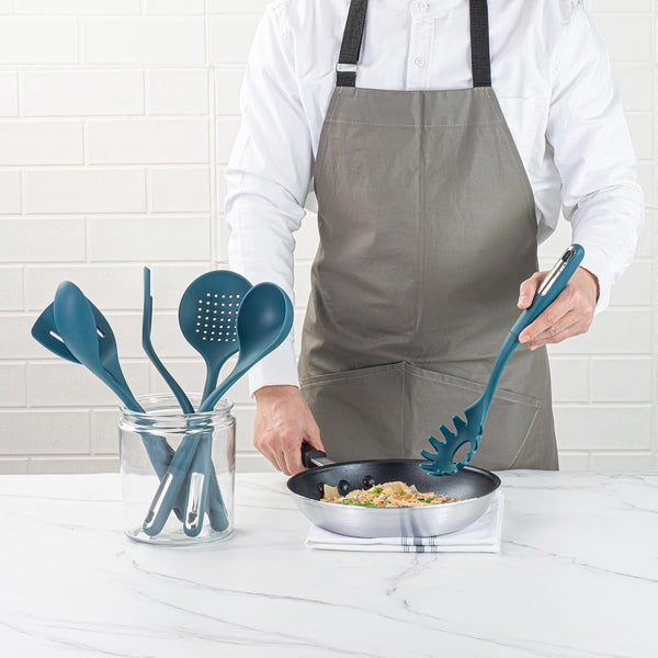 Silicone Utensil Set Pack of 1 Non-Slip Handle 6-Piece Kitchen Tool Set, Heat-Resistant Dishwasher-Friendly Cooking Accessories, Durable Teal Cooking Utensils5