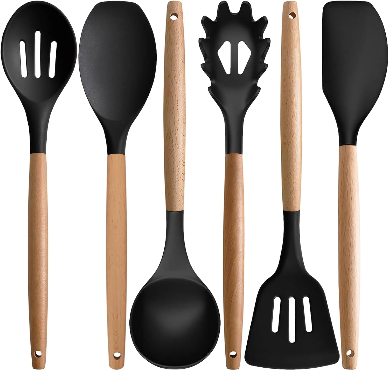 silicone-kitchen-utensils-set-of-6-cooking-utensils-set-with-heat-resistant-wooden-handle-nonstick-silicone-spatula-spoon-turner-ladle-cooking-kitchen-gadget-for-cookware-baking-bpa-free