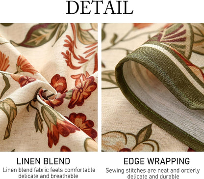 Designer Vintage round Linen Tablecloth,Diameter 67"-Grace A4