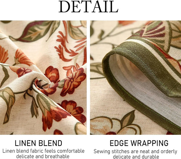 Designer Vintage round Linen Tablecloth,Diameter 67"-Grace A4