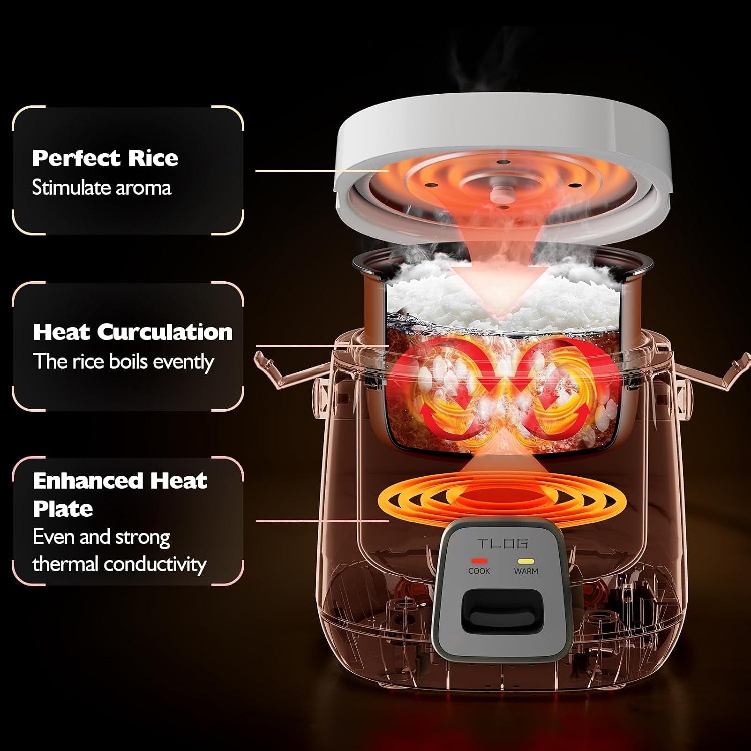 mini-rice-cooker-2-cup-uncooked-1-2l-with-steamer-tray-gray-nonstick-coating-steamer-tray-1-2l-capacity-for-1-2-people-for-rice-oatmeal-grains-vegetables-dorms-and-travel