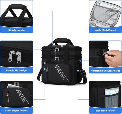 Insulated Lunch Bag, Portable Double Deck Lunch Box for Men Women2
