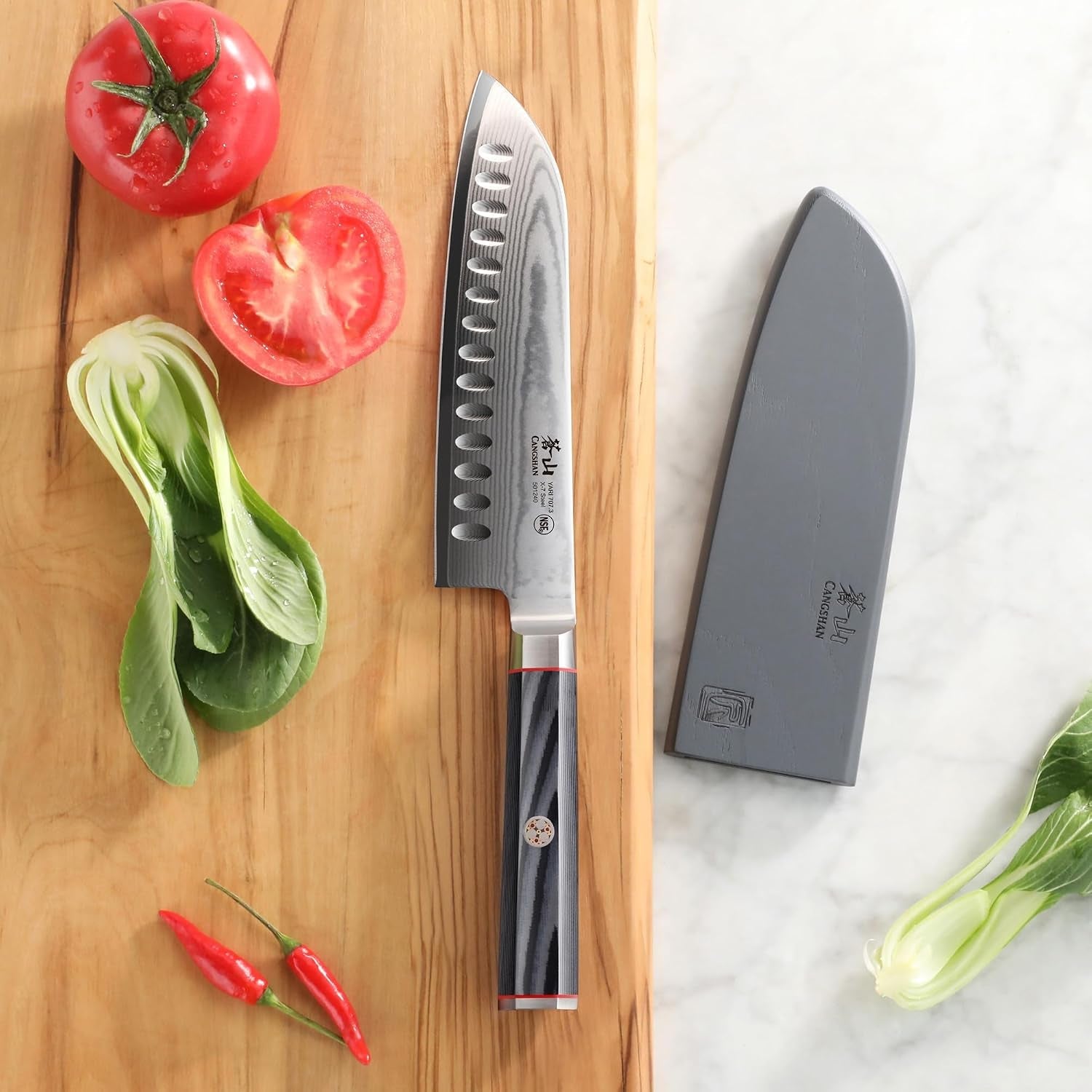 yari-series-x-7-damascus-steel-7-inch-santoku-knife-with-sheath