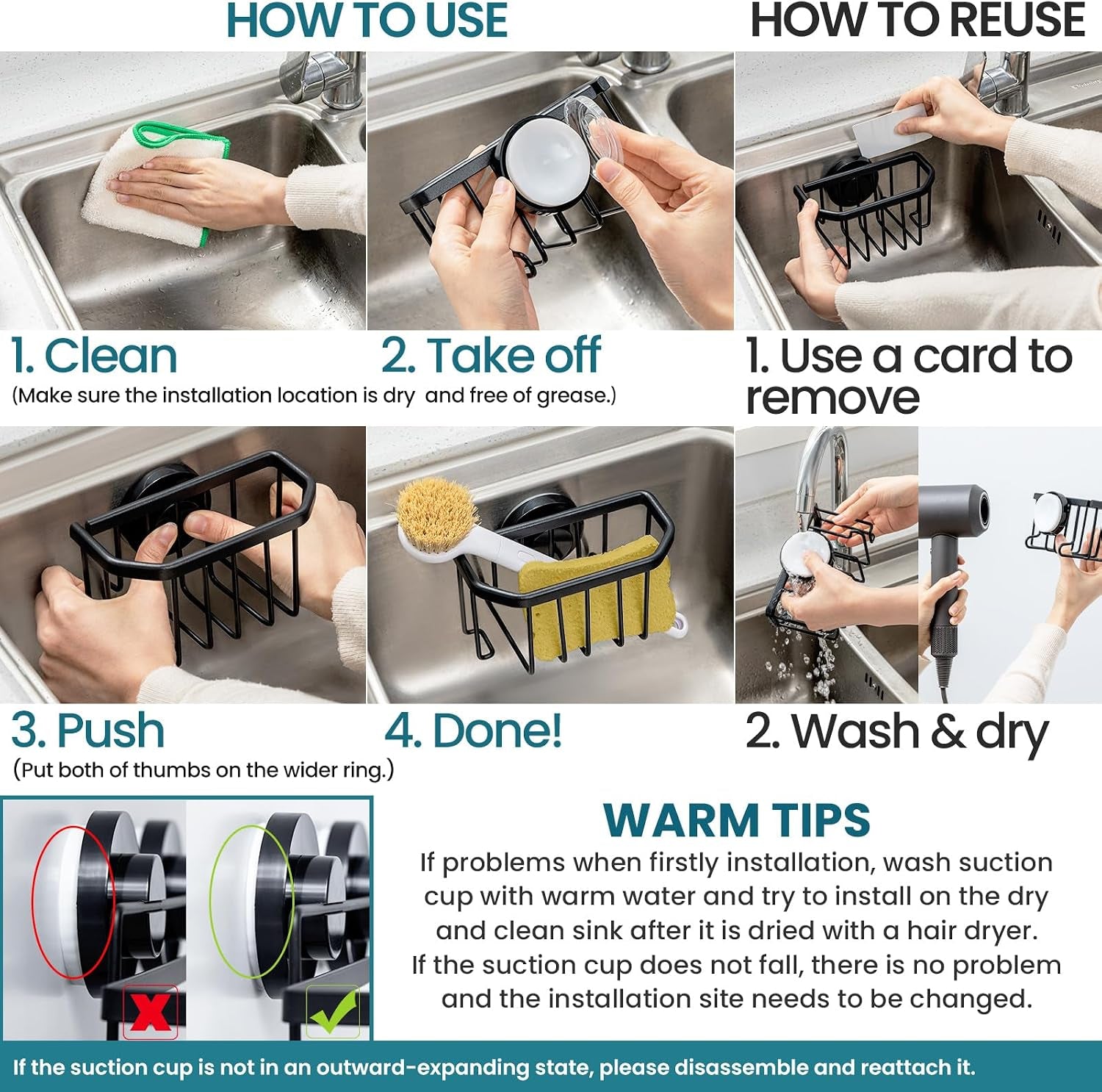 sponge-holder-for-kitchen-sink-with-strong-suction-cup-black