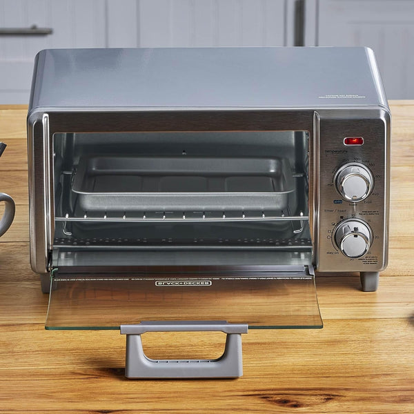 BLACK+DECKER 4-Slice Air Fry Toaster Oven, 5-In-1 Countertop Oven | Air Fry, Bake, Broil, Toast and Keep Warm with Eventoast Technology and Room for a 9-Inch Pizza.10
