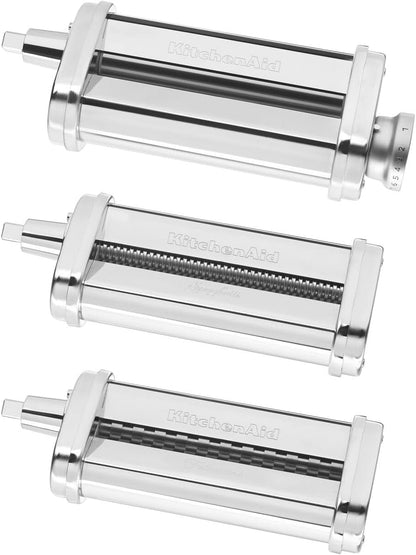 Kitchenaid KSMPRA 3-Pc Pasta Roller/Cutter Set for Kitchenaid Stand Mixers | Fits All Household Kitchenaid Stand Mixers, Stainless Roller and Cutters, Easy to Clean with Cleaning Brush3