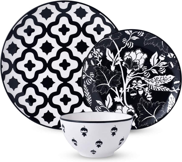 Dinnerware Set - Ceramic Plates and Bowls for 4 - Stoneware Dish Set1