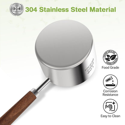 Dog-Cat Food-Scoop Measuring-Cup - 304 Stainless Steel Material.1-Cup Capacity. Precision Scale Measurements2