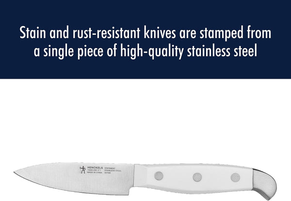 Henckels Statement 15-Pc Knife Set, Razor-Sharp, German Engineered, White | Informed by 100+ Years of Mastery. Dishwasher Safe, Comfortable Grip Ideal for Everyday Cooking. High Quality Stainless Steel6