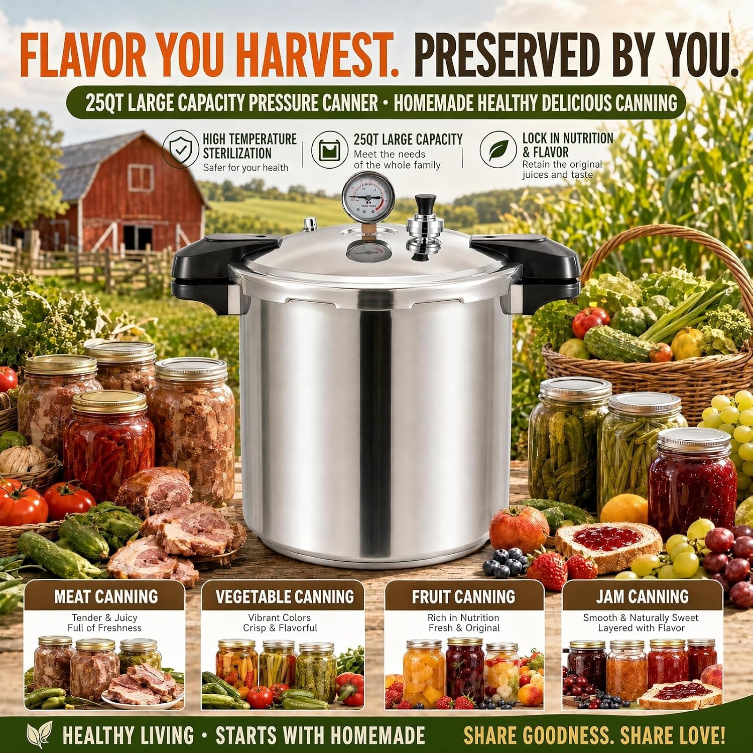 2-in-1-25-quarts-pressure-canner-and-canning-pressure-cooker-all-stainless-steel-with-gauge-15-9psi-practical-6pc-canning-supplies-starter-set-induction-cooktops-pressure-canner-for-canning