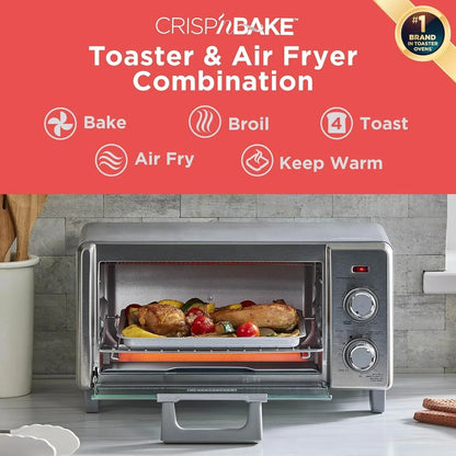 BLACK+DECKER 4-Slice Air Fry Toaster Oven, 5-In-1 Countertop Oven | Air Fry, Bake, Broil, Toast and Keep Warm with Eventoast Technology and Room for a 9-Inch Pizza.2