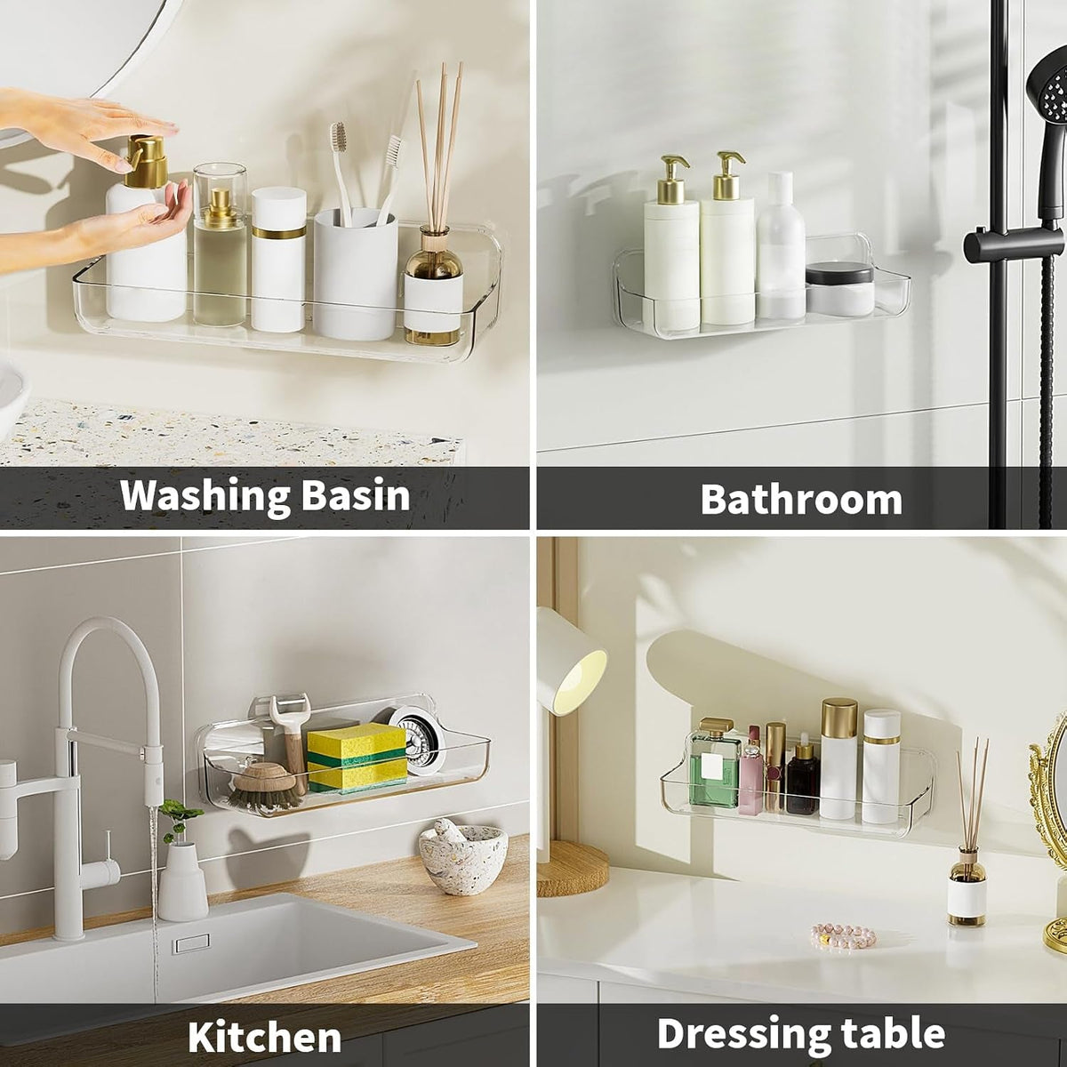plastic-wall-mount-organizer-adhesive-clear-acrylic-shelf-no-drilling-hang-walls-shower-caddies-with-self-adhesive-tape-for-bathroom-kitchen-utility-room-3-8d-x-12-8-w-x-3-3-h