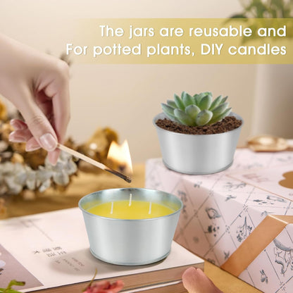 Large Citronella Candles Outdoor - Lemongrass Scented Candle Set 2 Pack Natural Wax Bucket Citronella Candles up to 180 Hours for Garden Patio Yard Home Balcony Camping Backyard Jar Candles5