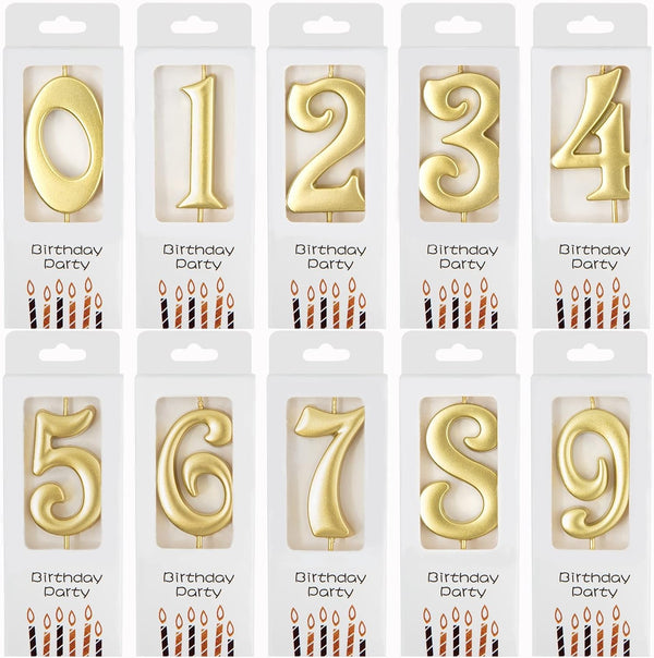 10-Count 0-9 Gold Number Birthday Candles, Number One Birthday, Gold Number Candles, Party Celebration, Baby Showers1