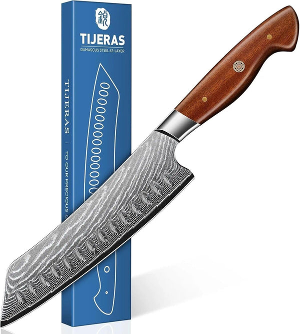 Japanese Chef Knife 7" - Damascus Santoku Kitchen Knife1