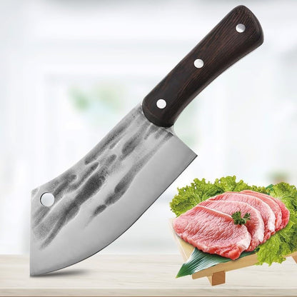 Meat Cleaver,Cleaver Knife 5.5Inch Cleaver Knife Handmade Forged Stainless Steel Meat Fish Fruit Vegetables Slicing Kitchen Chef Knife Butcher Hunting Knife, LAMAJIGA58444