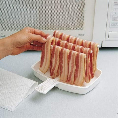 The Original  Microwave Bacon Dish - Makes Crispy Bacon in Minutes - Simple, Quick, and Easy to Use - Reduces Fat Content for a Healthier Meal - Molded in the USA4